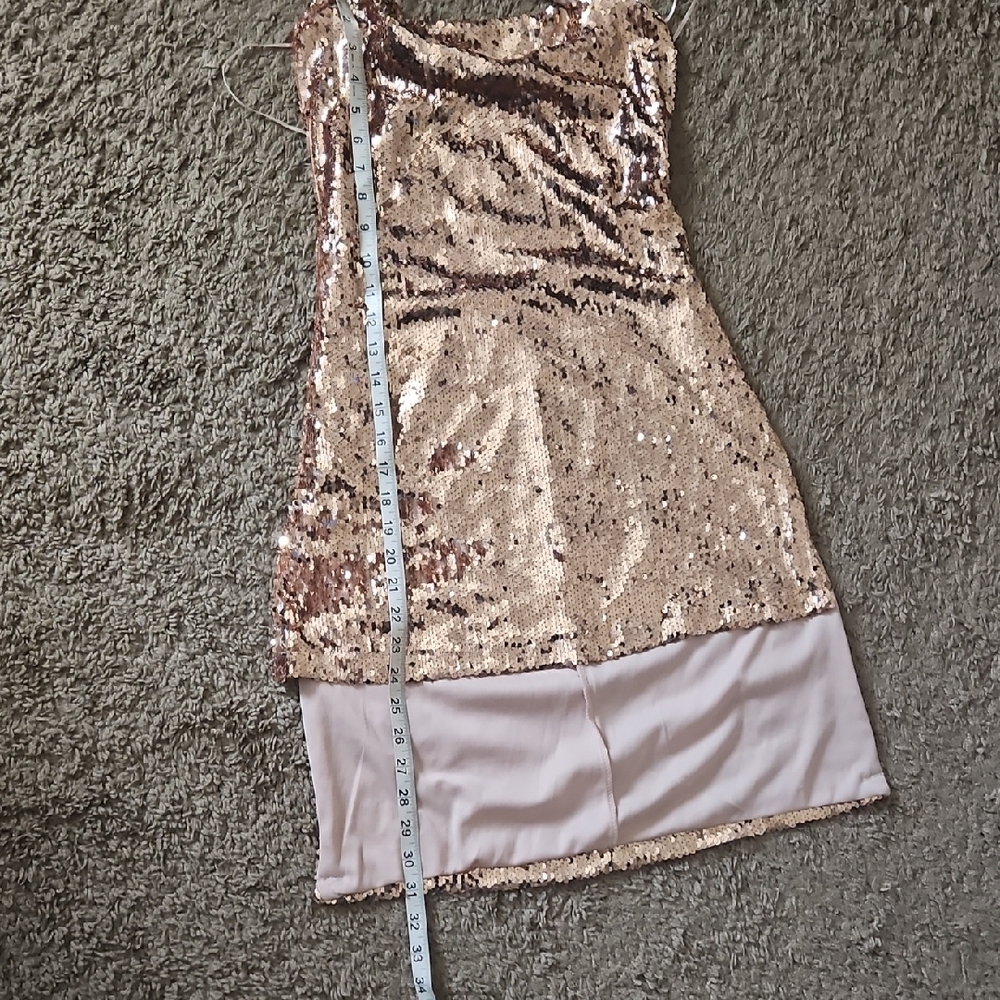 Hot Miami Styles Shimmering Gold Sequin Dress - Picture 8 of 8